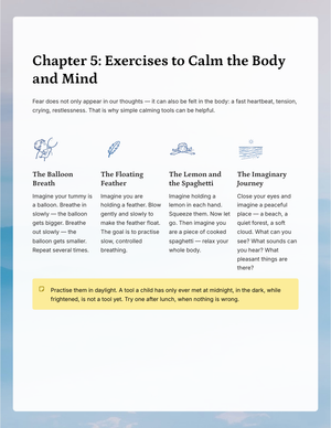 Inside page: exercises to calm the body