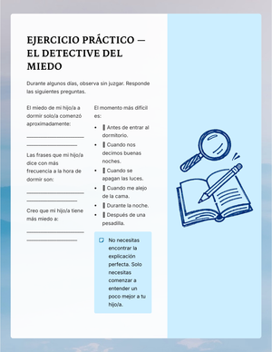 Página interior: ejercicio El detective del miedo