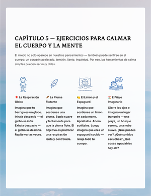 Página interior: ejercicios para calmar el cuerpo